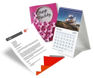 Multi page annual calendar and greeting card with full colour printing and spiral binding